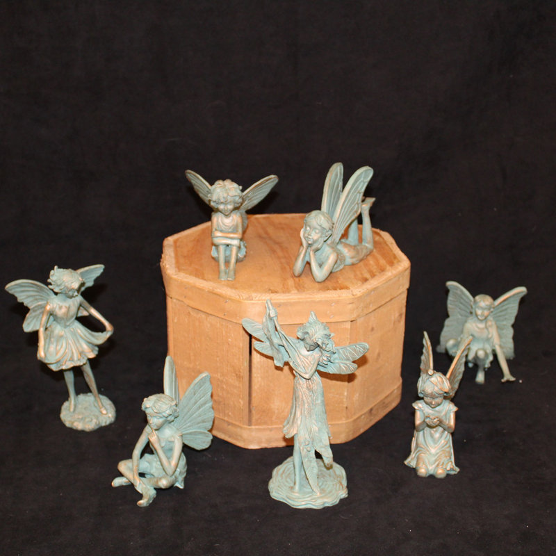 HomeStyles Suffolk Fairy Miniature 7 Piece Garden Statue Set & Reviews